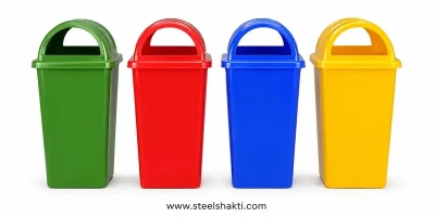 110 Litre Square Dome Lid HDPE Dustbin