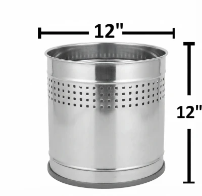 12 x 12 inch stainless steel round perforated planter dimensions
