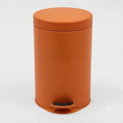 20L orange powder coated stainless steel pedal bin 12x20 inch