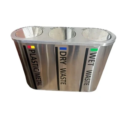 SS Trio Dustbin (3-in-1 Waste Bin) SS Grade 202