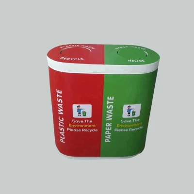 Fiber Duo Dustbin  60+60 L | Steel Shakti Fabrication