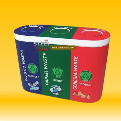 FRP Dustbin | Trio Bin | 3 in 1 (180 Ltr) - View 1 | Steel Shakti Fabrication