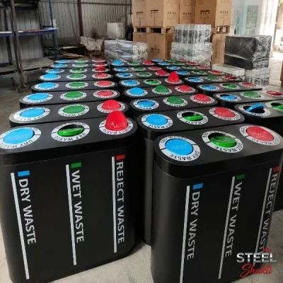 FRP waste segregation dustbin manufactured by Steel Shakti