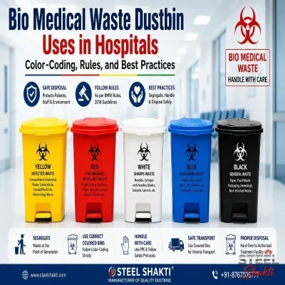 40l red plastic biomedical waste bin with foot pedal