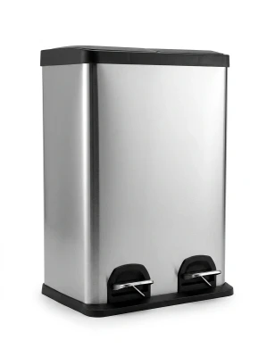 Double Stainless Steel Type Pedal Dustbin with inner bucket