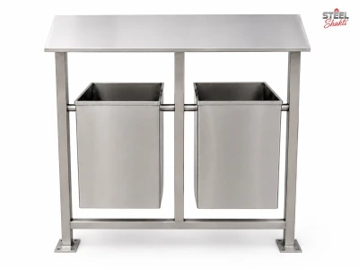 Square Pole Mounted Dustbin