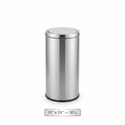 30l stainless steel swing dustbin – 10×24 inch
