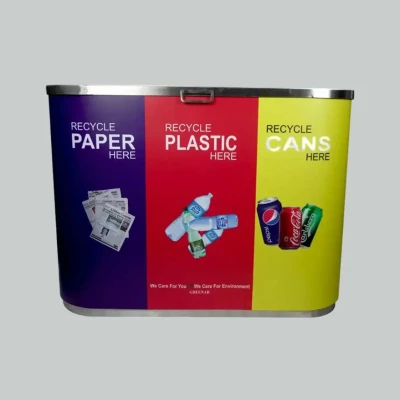 SS Trio Dustbin | 3-in-1 Waste Segregation Bin