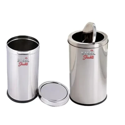 14 x 28 inch stainless steel swing dustbin 70l