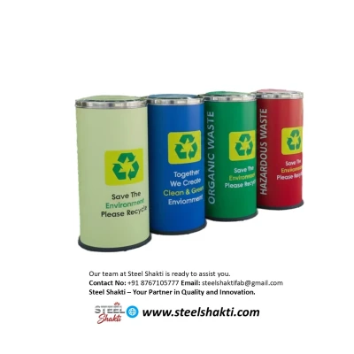 Swing Type Stainless Steel Dustbin Single WET DRY , Capacity 10 Ltr - View 3 | Steel Shakti Fabrication
