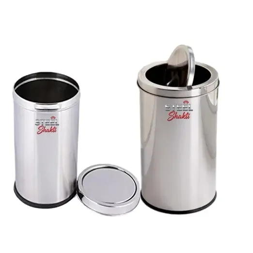 14 x 28 Inch Stainless Steel Swing Dustbin 70L – Durable Swing Lid Bin for Home, Office & Outdoor Use