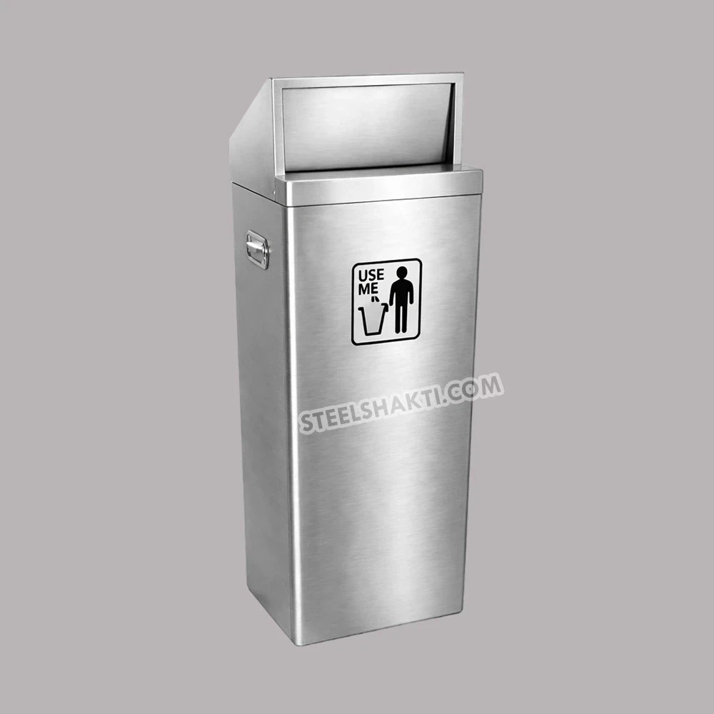 Rectangle Stainless Steel Flap Dustbin
